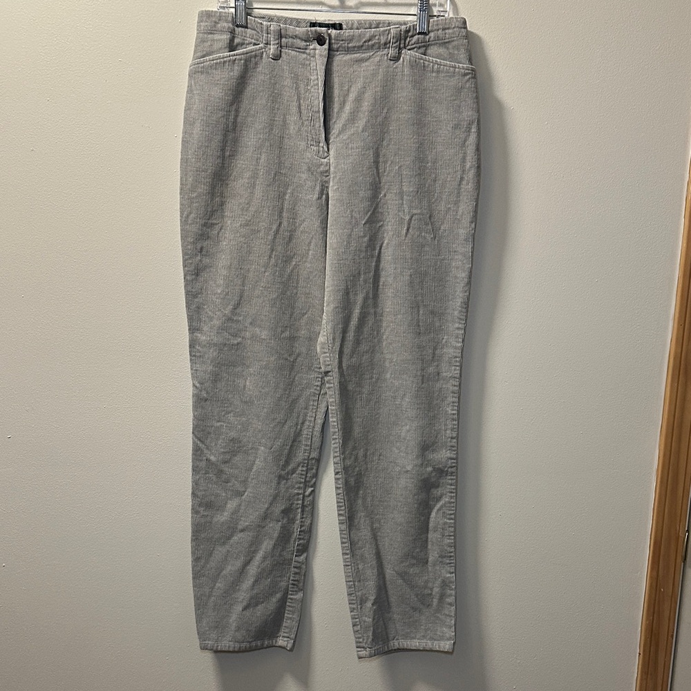 Lauren Ralph Lauren Women’s Light Gray Cotton Corduroy Tapered Pant Sz 12